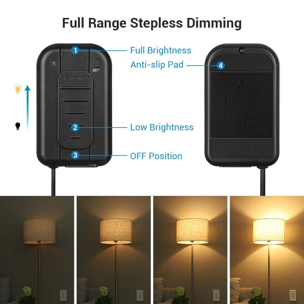 5 ft. Extension Cord Black Dimmer Switch, Foot Dimmer for Dimmable LED/CFL/Incandescent Bulb, Full Range Slide Control