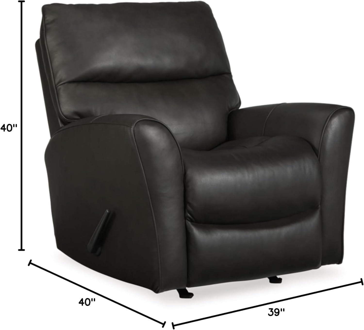 Contemporary 39'' Black Leather Recliner Chair