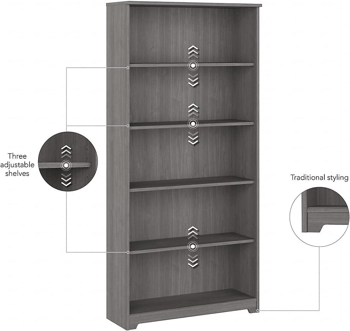 Cabot 5 Shelf 66" Standard Bookcase