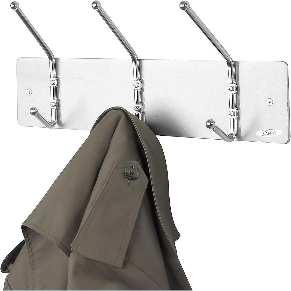 3 Hook Ball-Tipped Double-Hook Wall Mounted Coat Rack