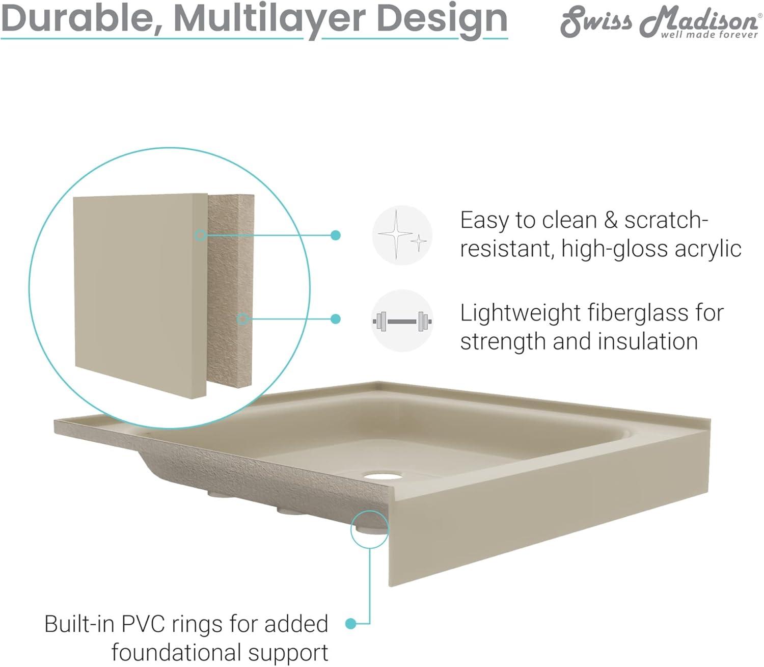 Voltaire 60" x 32" Single-Threshold, Shower Base