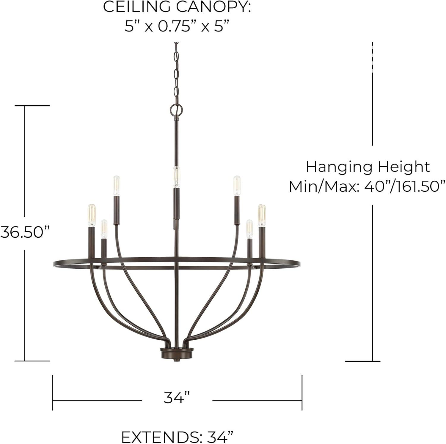 Capital Lighting 428581 Greyson 8 Light 34" Wide Taper Candle Chandelier - Black