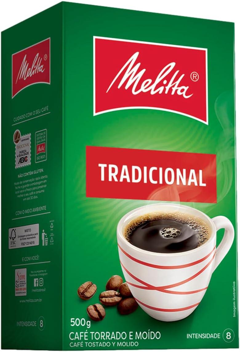 Melitta Traditional Roasted Coffee 17.6Oz | Melitta Café Torrado e Moído Tradicional 500g