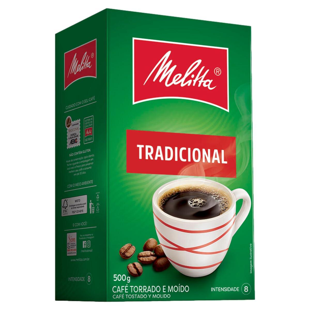Melitta Traditional Roasted Coffee 17.6Oz | Melitta Café Torrado e Moído Tradicional 500g