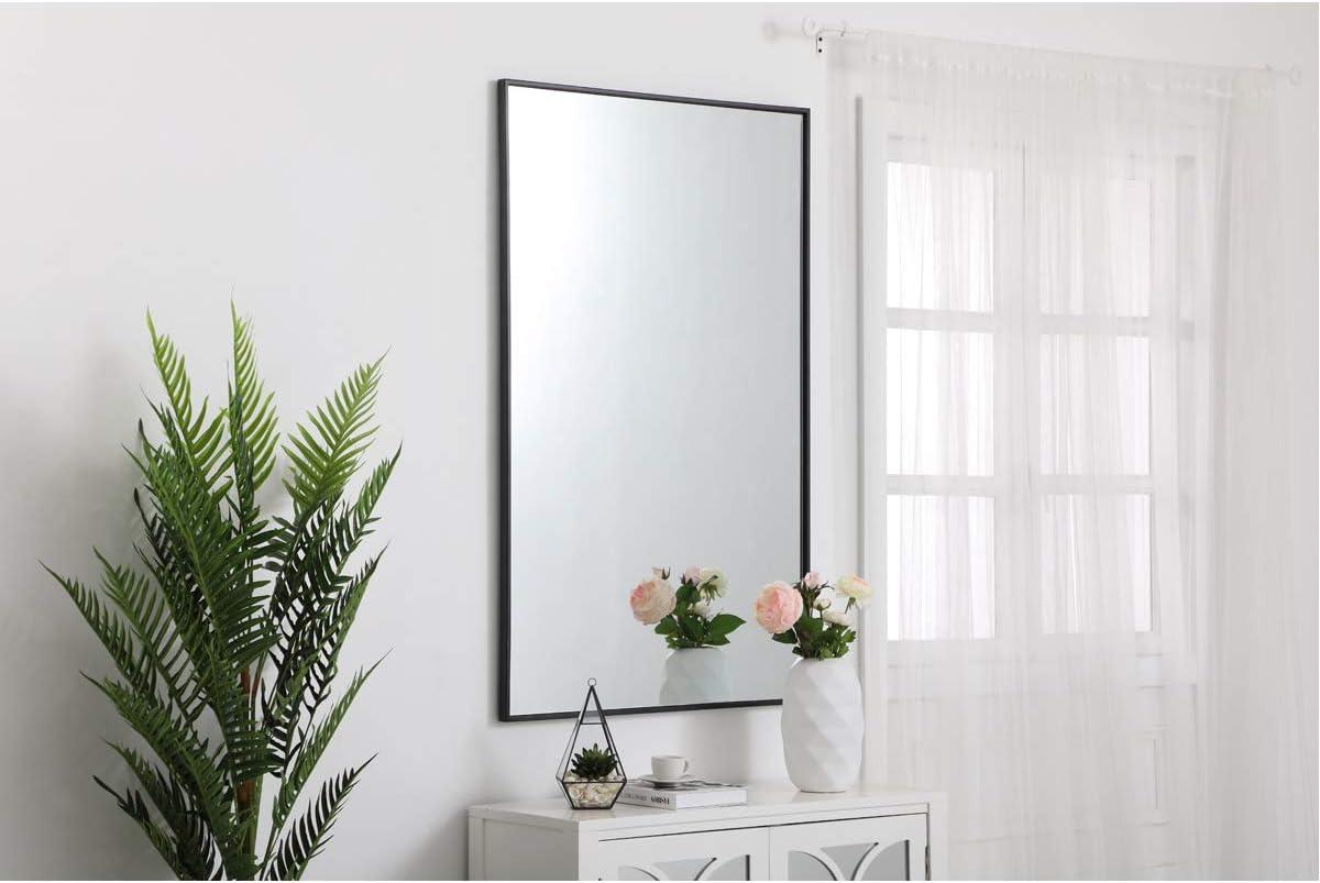 Metal frame rectangle mirror 30 inch in Black
