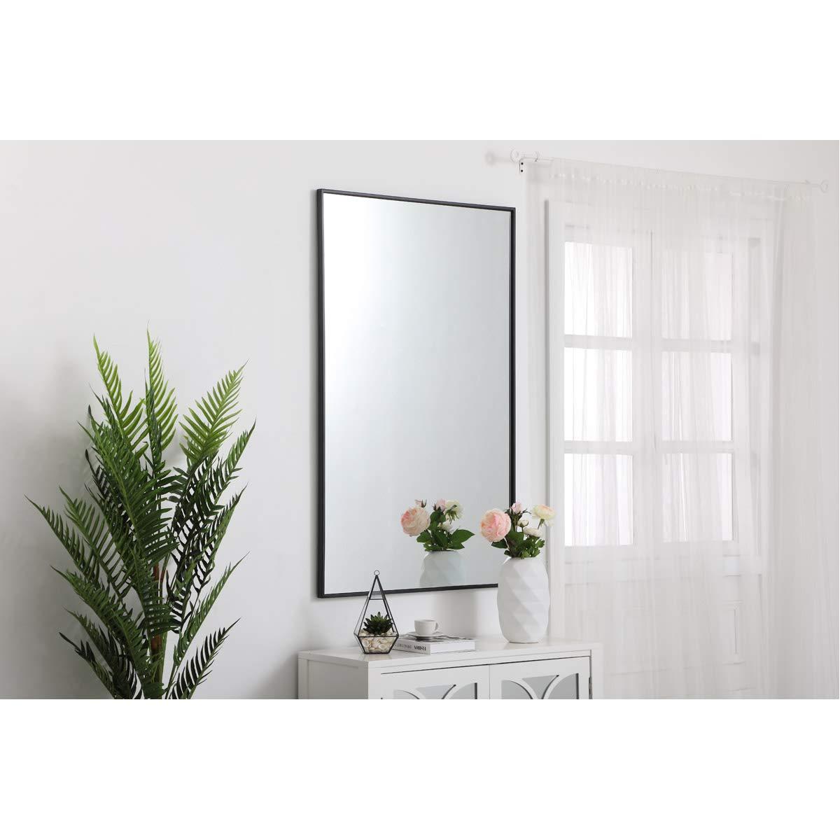 Metal frame rectangle mirror 30 inch in Black