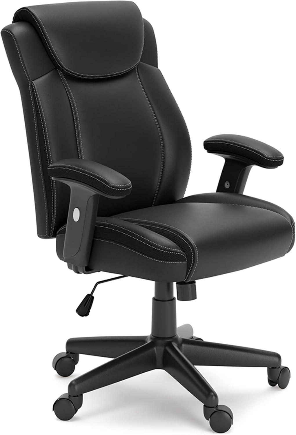 Black Faux Leather Adjustable Executive Swivel Chair