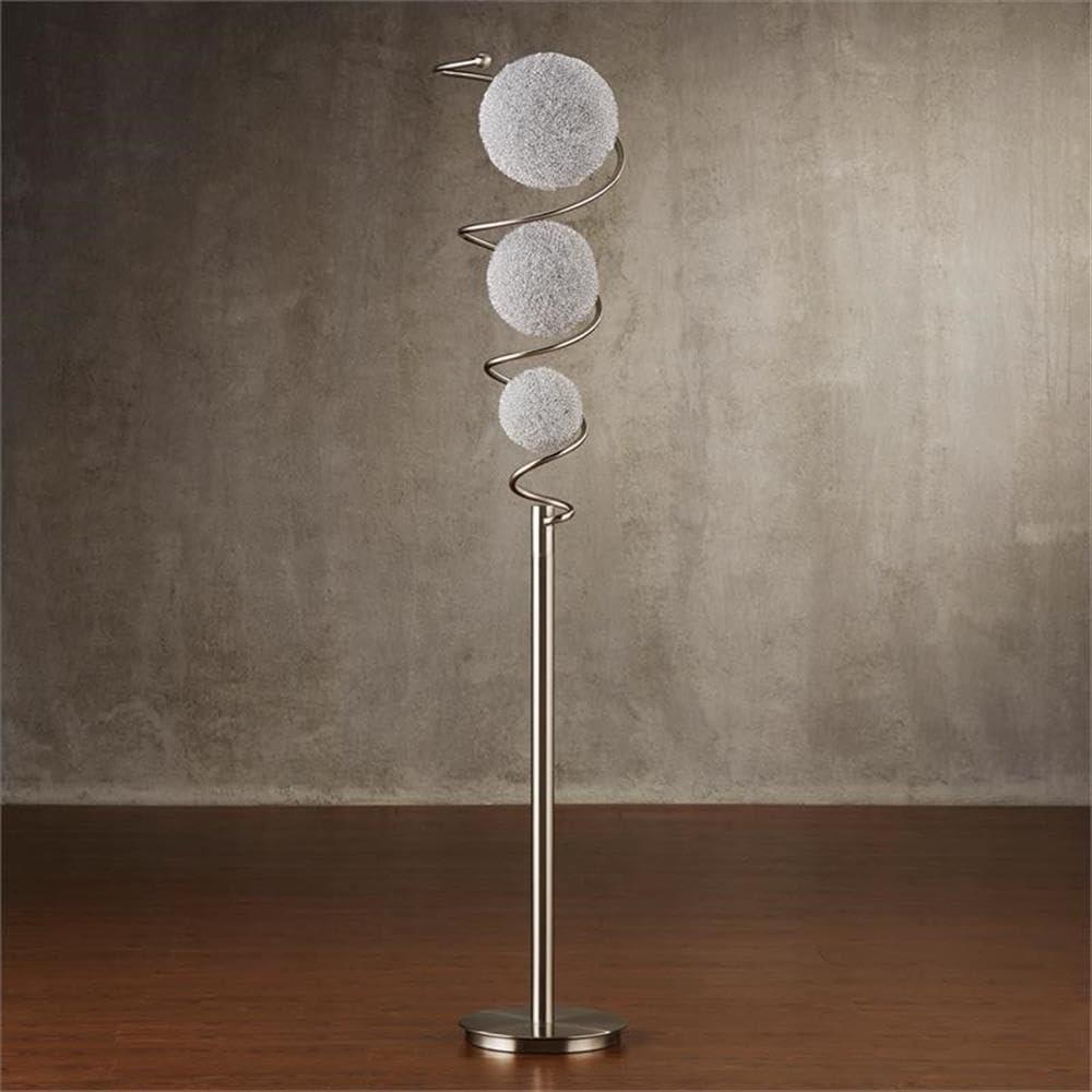 Lexicon Diya Modern Metal Base Floor Lamp in Satin Nickel