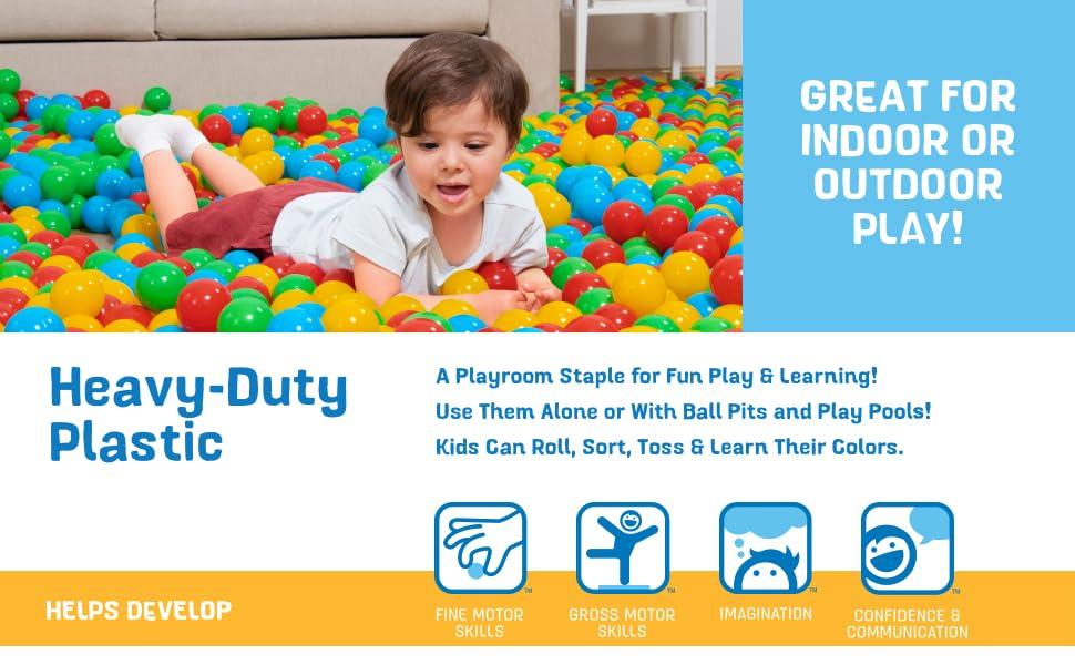 Bestway Splash & Play – 100 Bright Color Toy Balls for Pits, Pools & Games