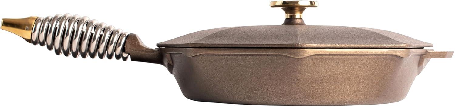 FINEX 10" Cast Iron Skillet with Lid, Modern Heirloom, Handcrafted in the USA, Pre-seasoned with Organic Flaxseed Oil