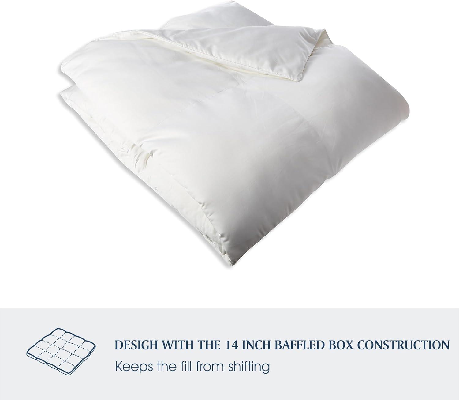 Luxurious Full/Queen White Cotton Down-Alternative Comforter