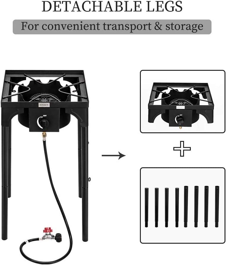 Black Cast Iron Single Burner Outdoor Propane Stove