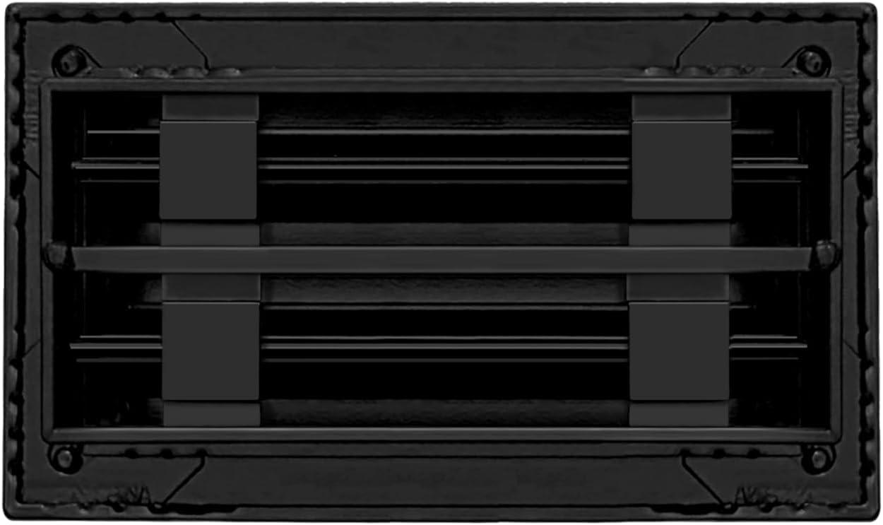 BUILDMART - 8x4 Modern AC Vent Cover - Decorative Black Aluminum Air Vent - Standard Linear Slot Diffuser - Heating and Cooling Register Grille for Ceiling, Walls & Floors - Texas Buildmart