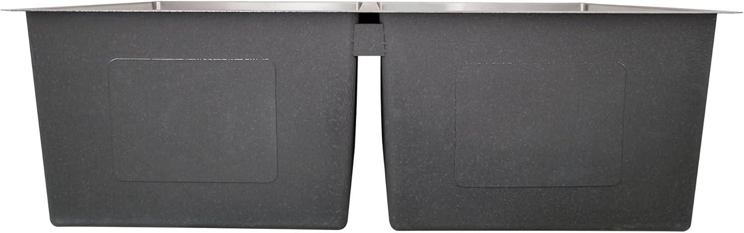 Sinber 32" x 19" Undermount Double Bowl Kitchen Sink with 18 Gauge 304 Stainless Steel Satin Finish