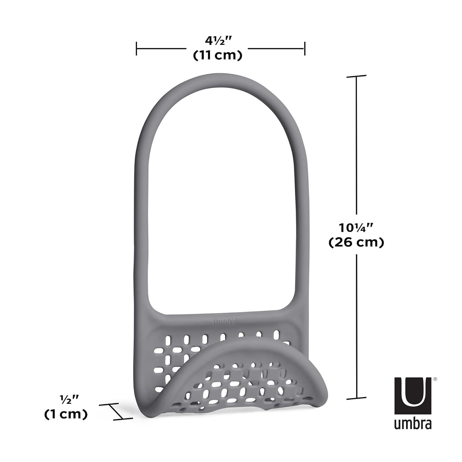 UMBRA Sling Kitchen Sink Accessory, Single-Sided Sponge Holder, Charcoal