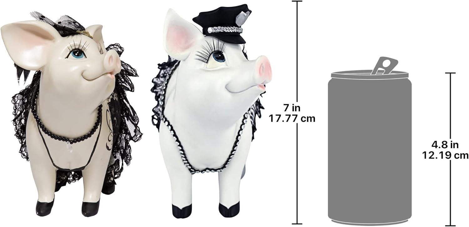Design Toscano Lace and Lard, Pig Statues