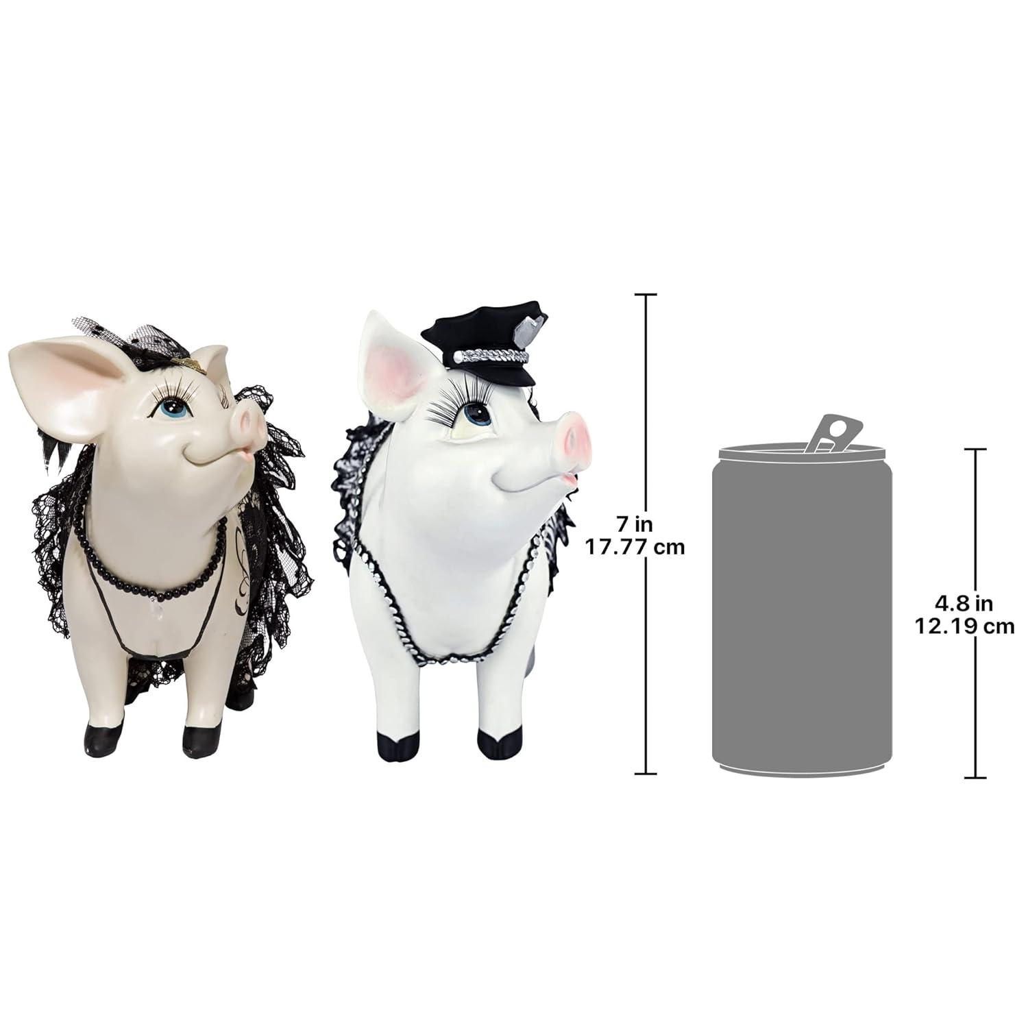 Design Toscano Lace and Lard, Pig Statues