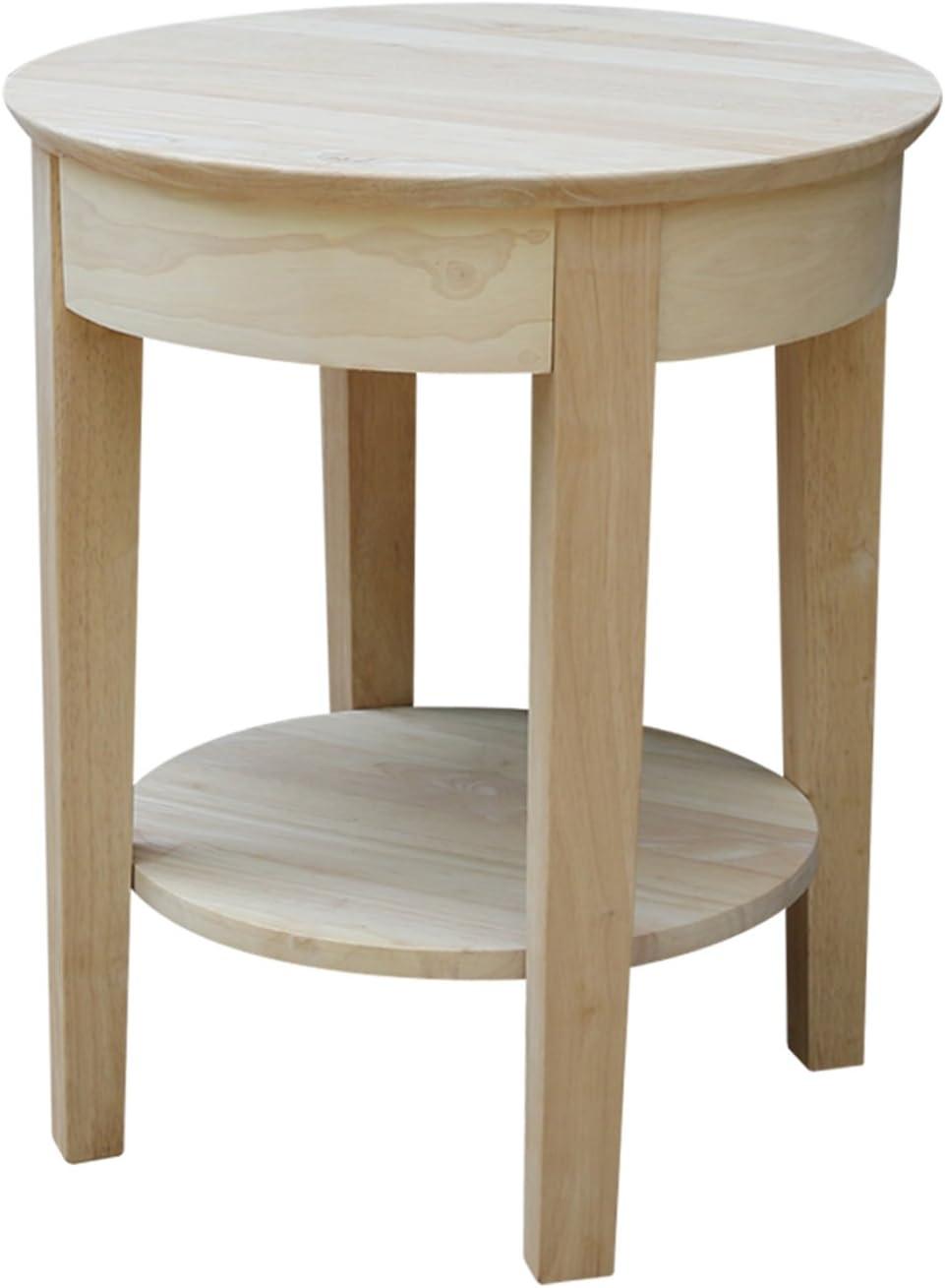 Solid Wood Top End Table with Storage