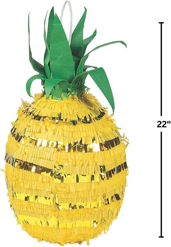 Gold Foil Pineapple Papier-Mâché Party Piñata