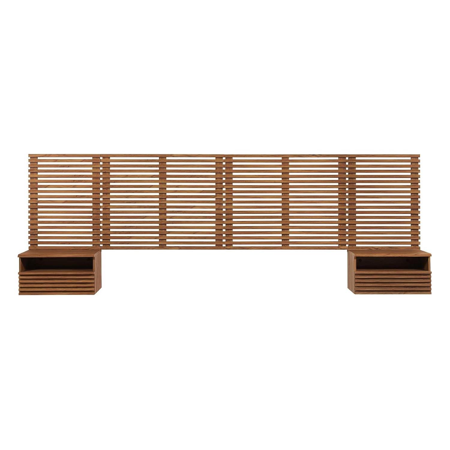 Modway Modway Render Wall Mount King Headboard and Modern Nightstands