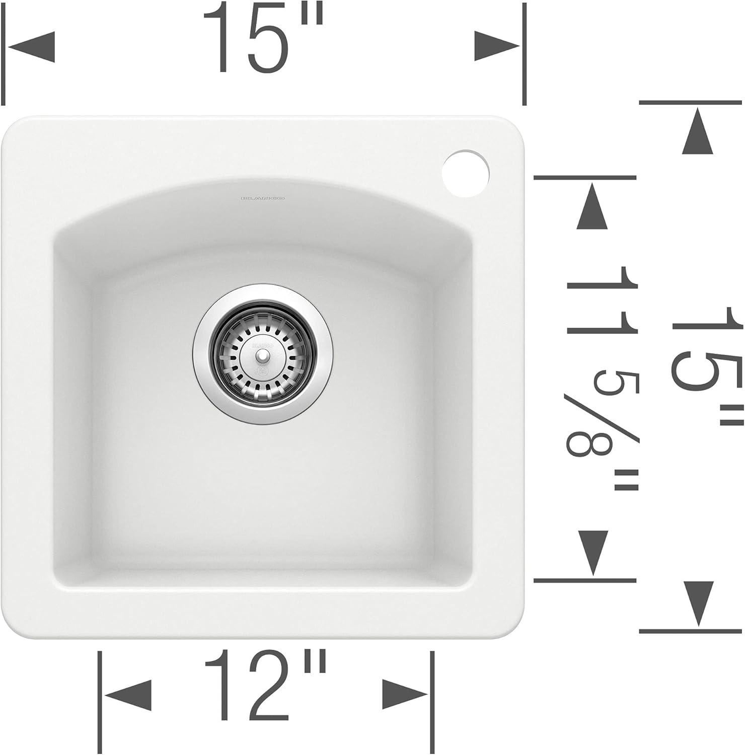 Diamond SILGRANIT 15" L x 15" W Drop-in/Undermount Bar Sink