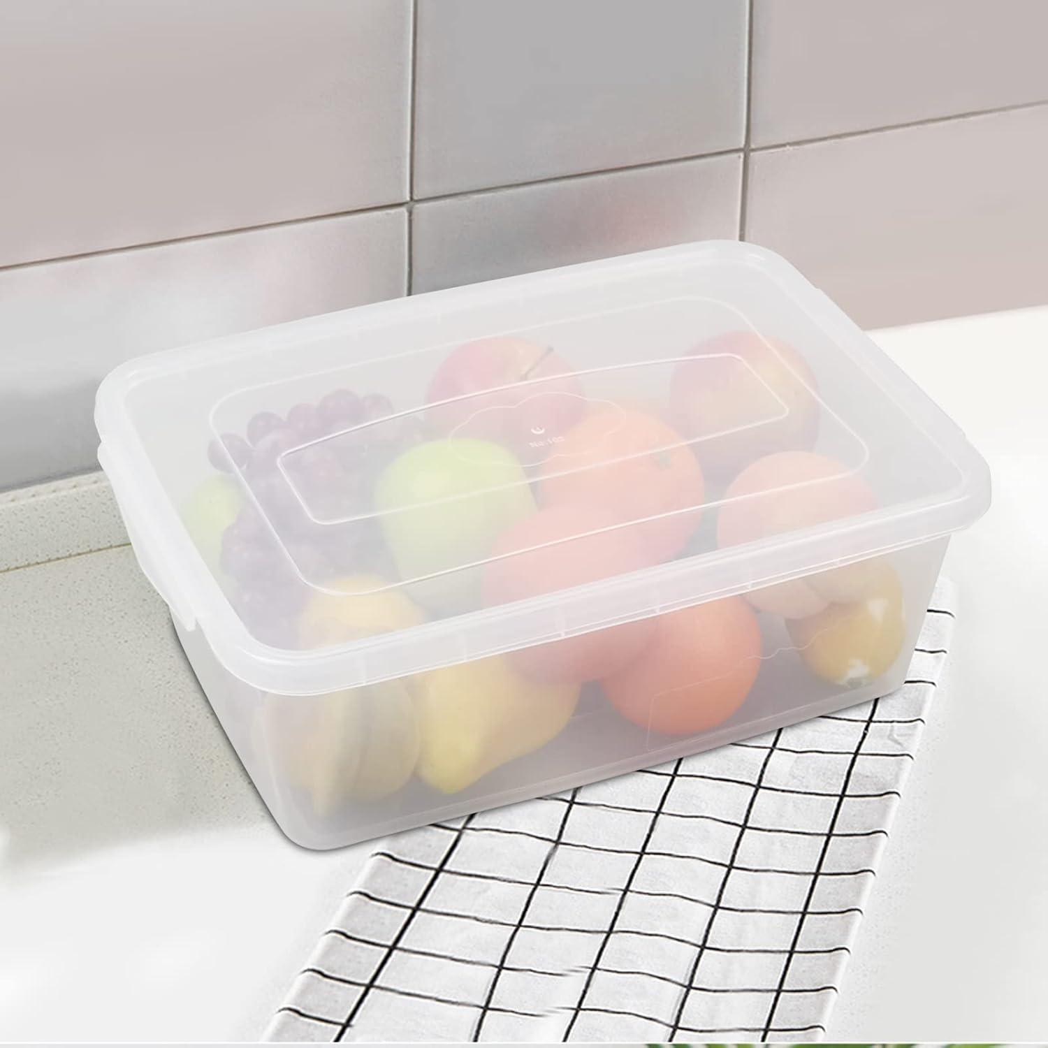 4-Pack 14 L Clear Dough Proofing Box, Food Pizza Storage Container