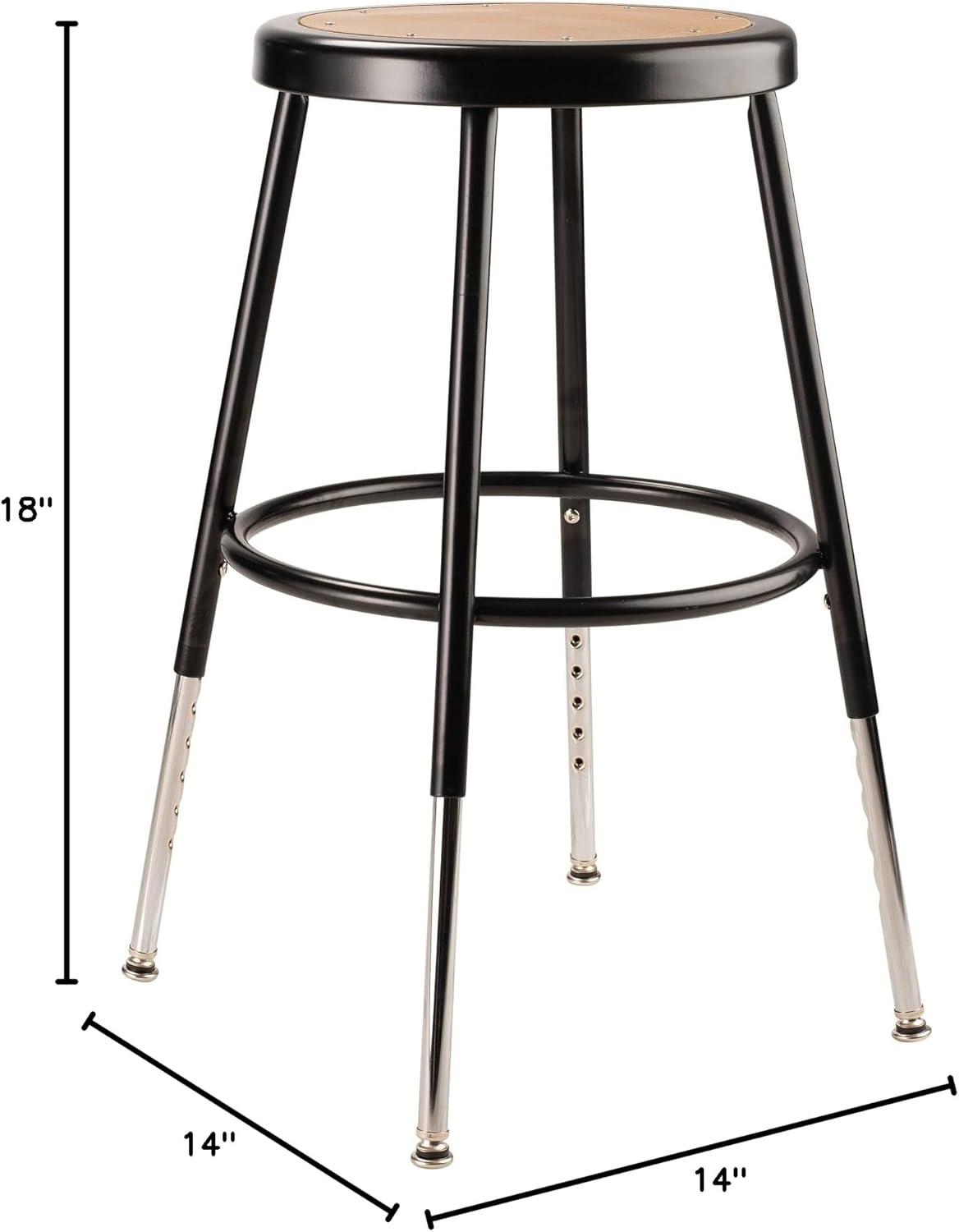 National Public Seating Adjustable Height Ergonomic Lab Stool with Footring