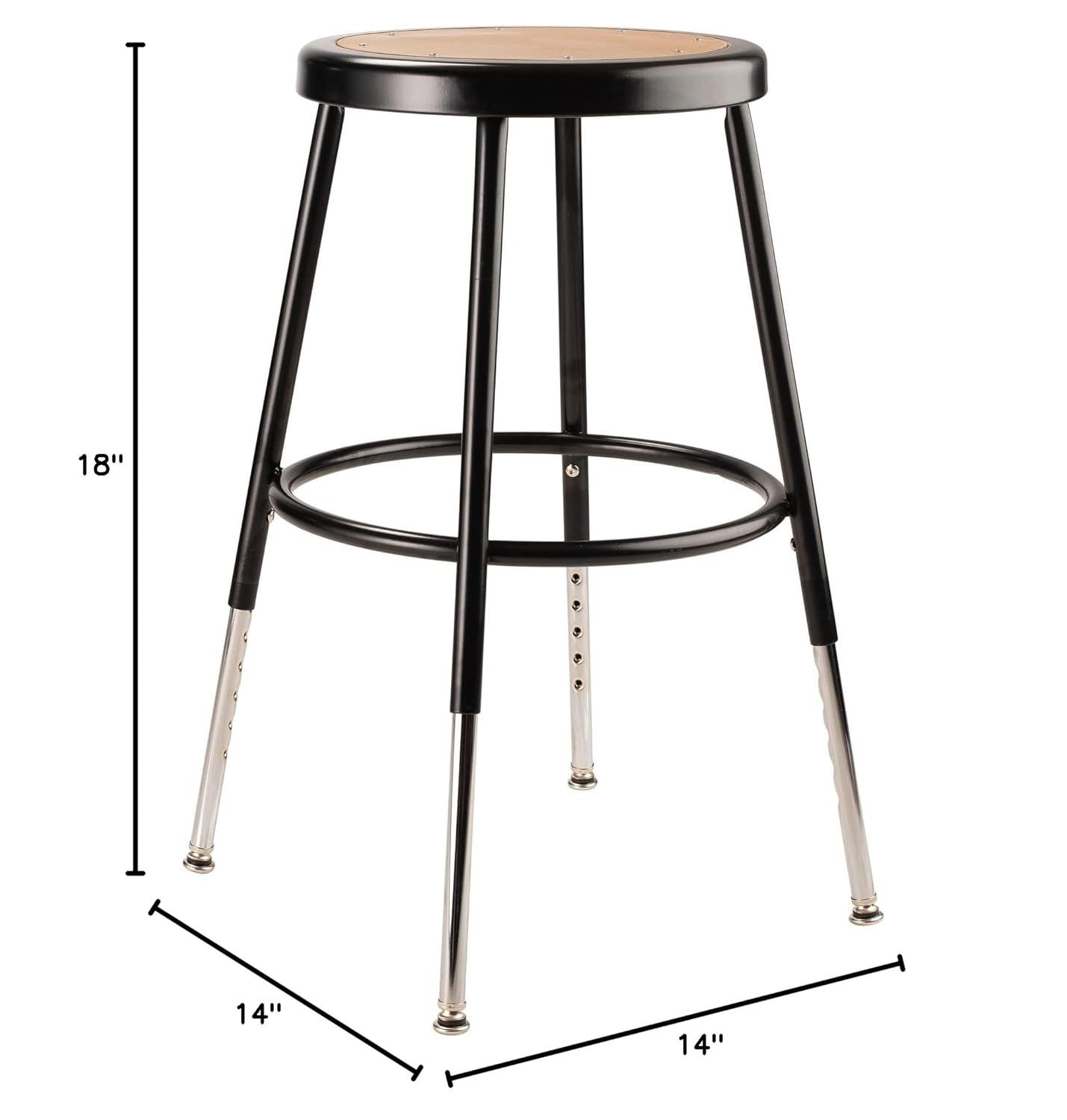 National Public Seating Adjustable Height Ergonomic Lab Stool with Footring