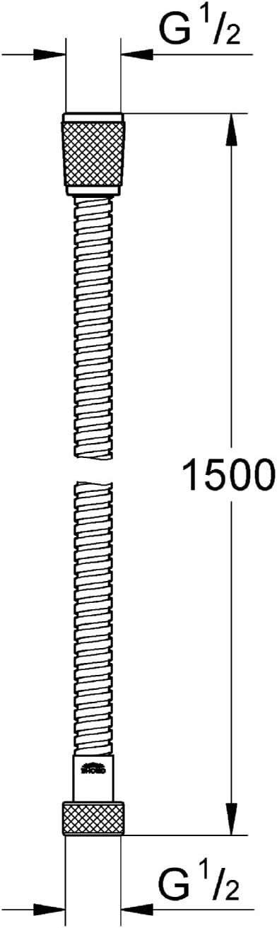 Grohe 59" Chrome Metal Longlife Shower Hose