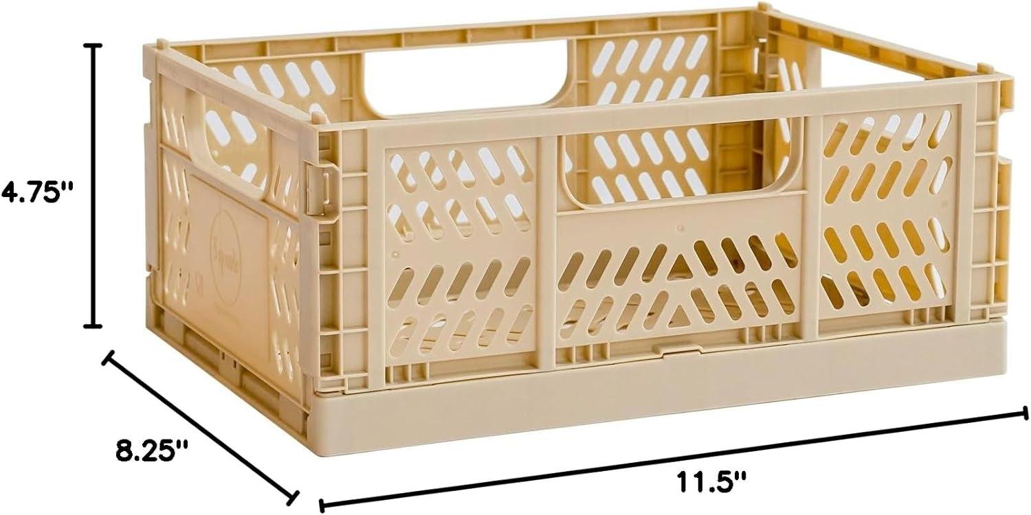 3 Sprouts 3 Sprouts - Recycled Plastic Crates - Pack of 2 - Sand
