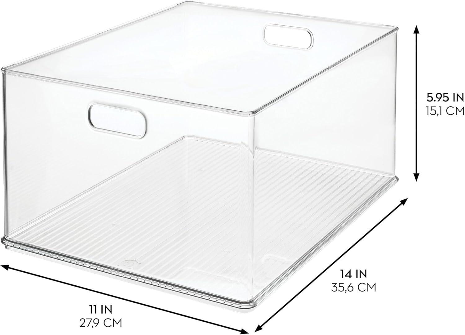 InterDesign iDesign Recycled Plastic Stackable Storage Bin with Handles - Clear
