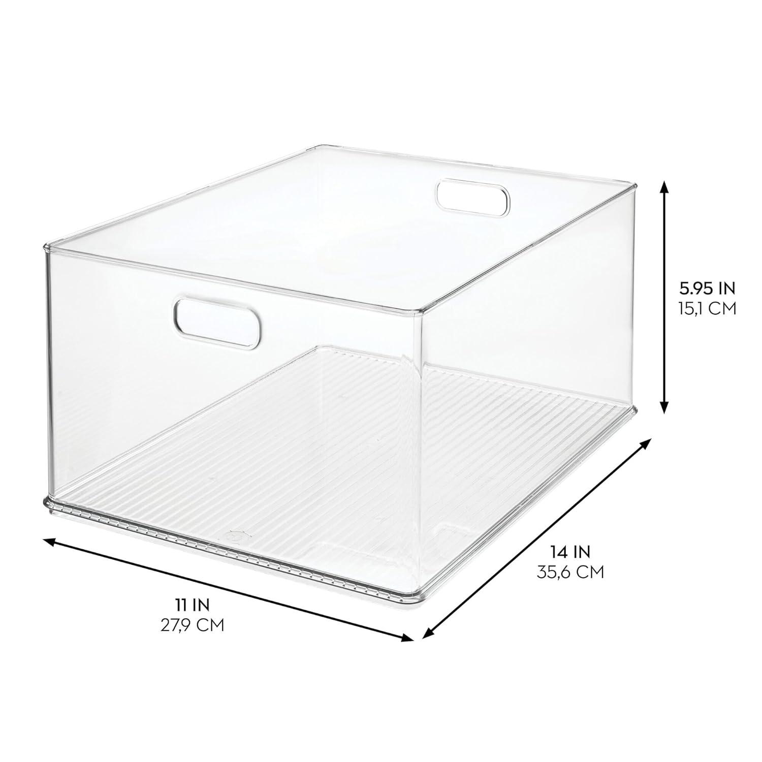 InterDesign iDesign Recycled Plastic Stackable Storage Bin with Handles - Clear