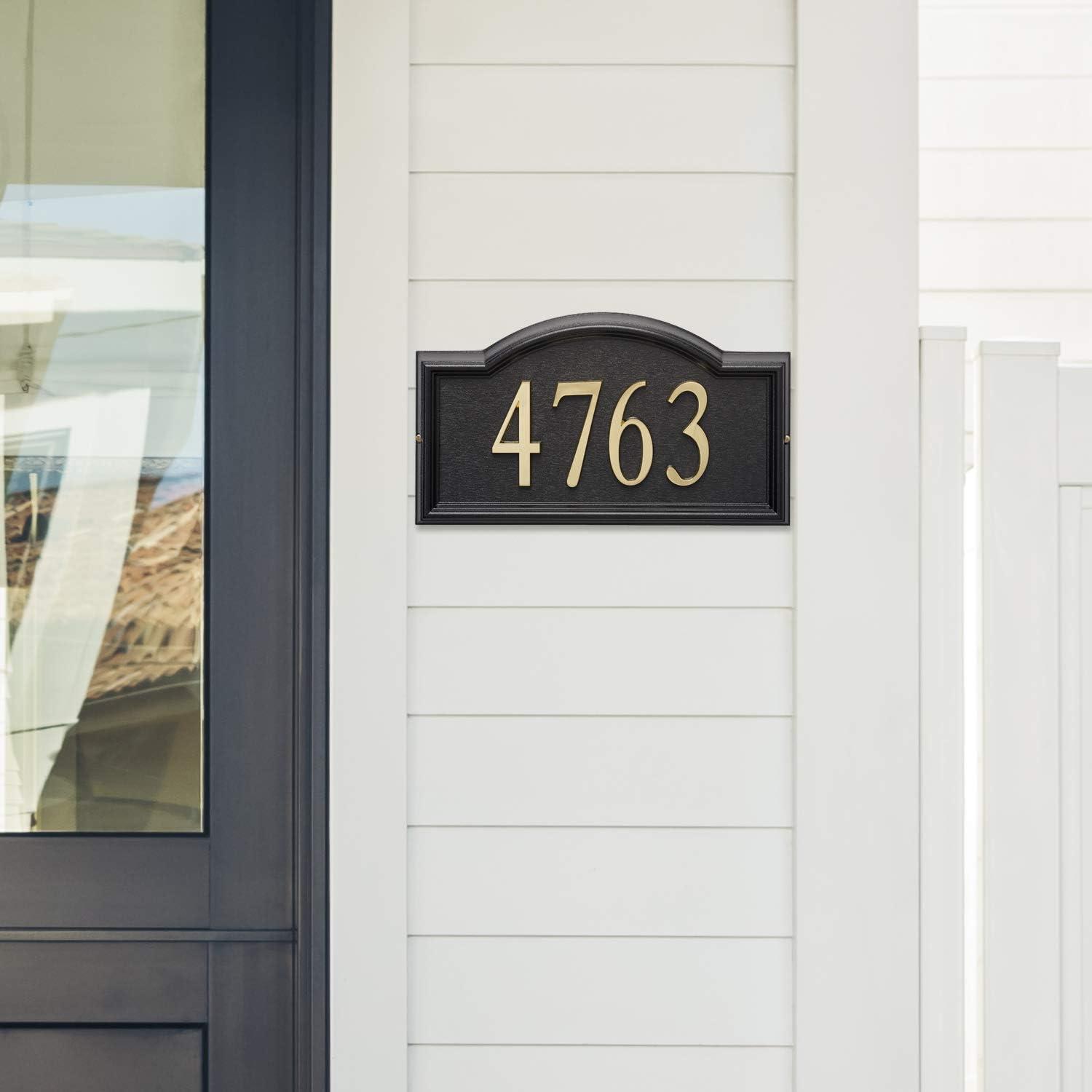 Black Metal Arch Address Plaque Frame