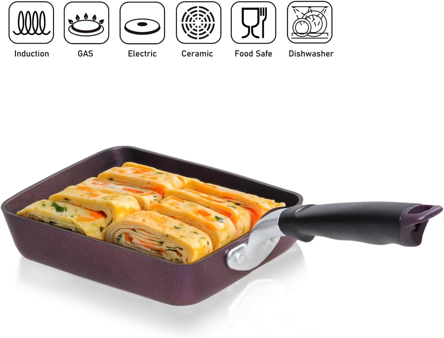 TECHEF Tamagoyaki Japanese Omelette Pan/Egg Pan - Medium/Purple