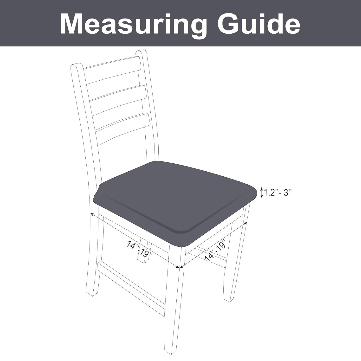 Smiry Dining Chair Seat Covers Stretch Jacquard Chair Slipcover with Ties (Set of 6, Beige)