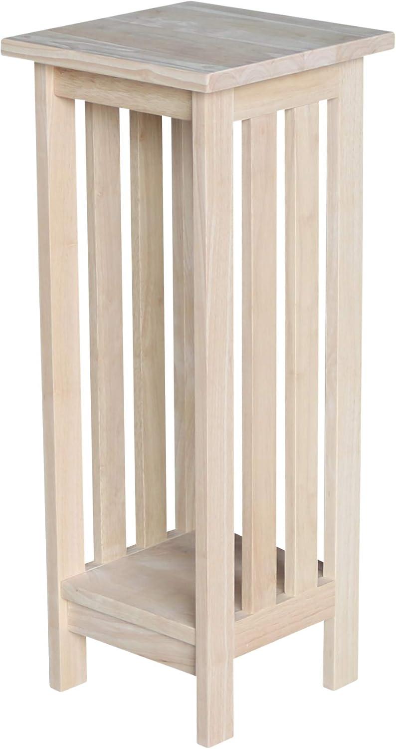 Mission Plant Stand Unfinished 30" - International Concepts: Hardwood Square Freestanding Indoor Holder