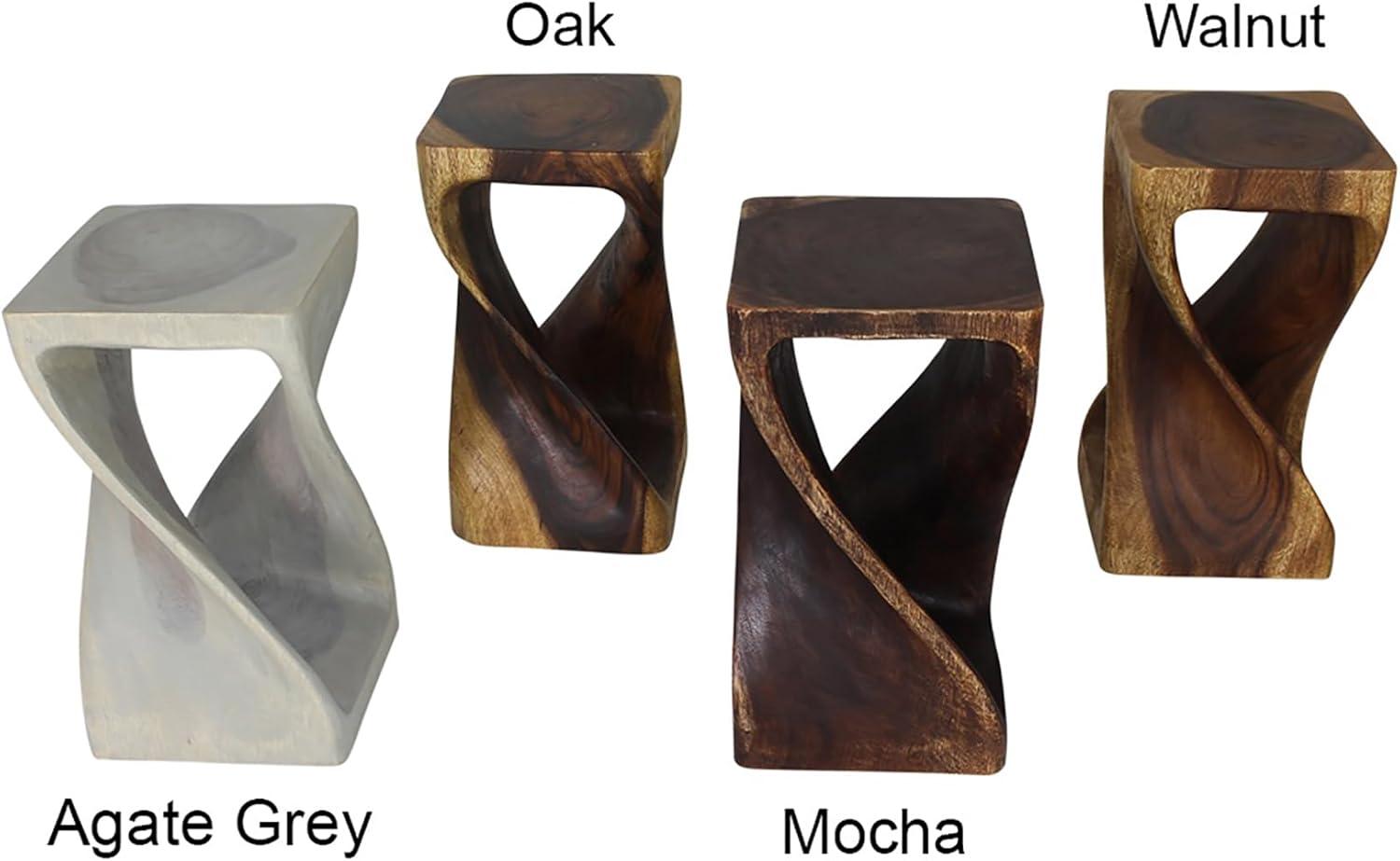 Haussmann ® Original Wood Twist Stool 10 X 10 X 16 In High Walnut Oil - 10" x 10" x 16"