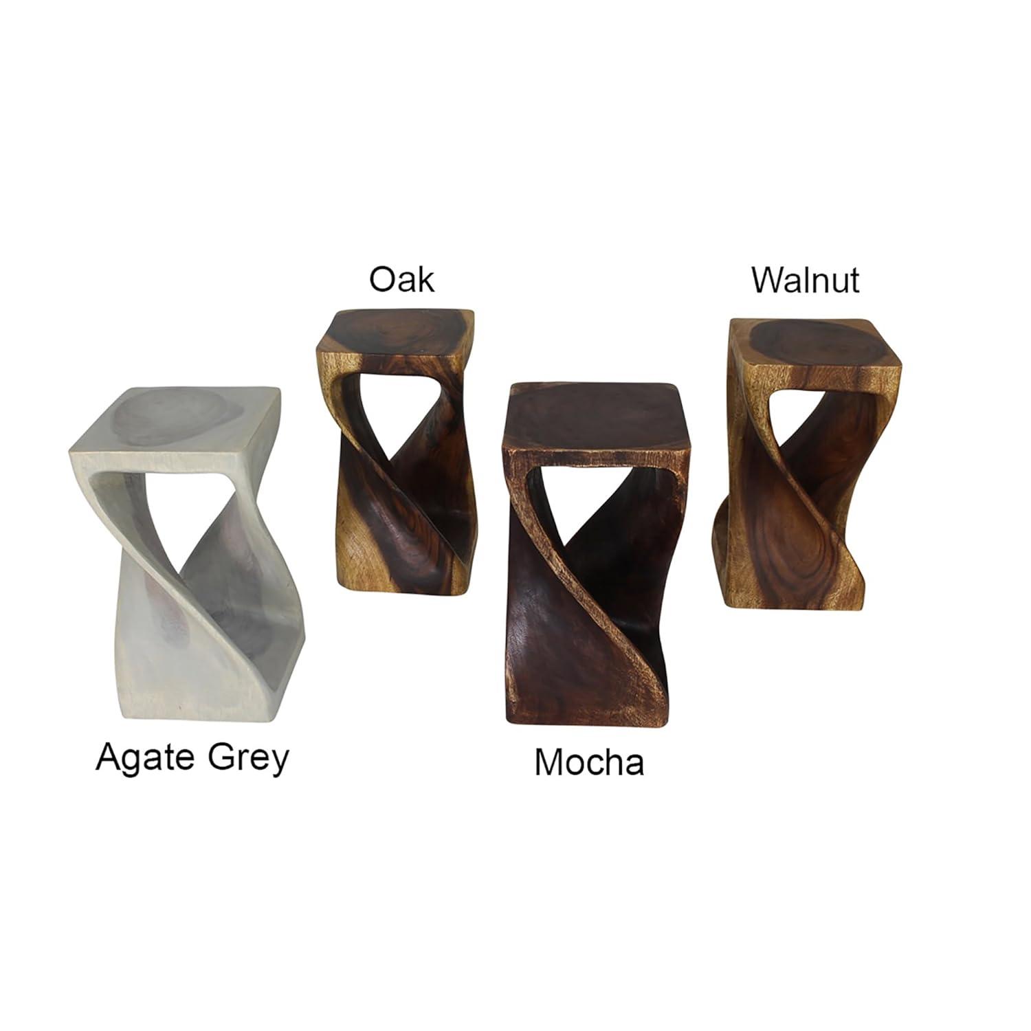 Haussmann ® Original Wood Twist Stool 10 X 10 X 16 In High Walnut Oil - 10" x 10" x 16"
