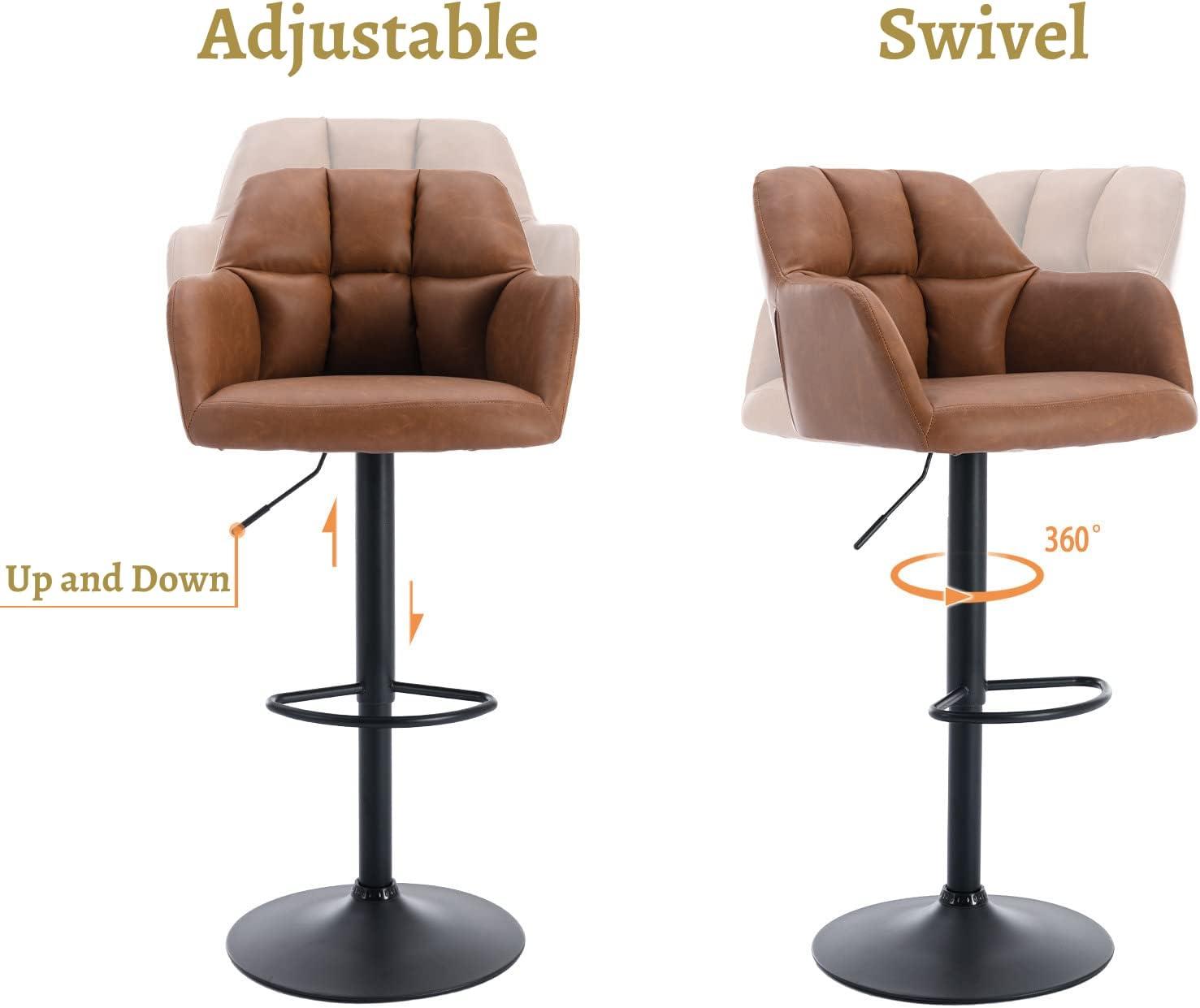 Swivel Adjustable Height Bar Stool (Set of 2)