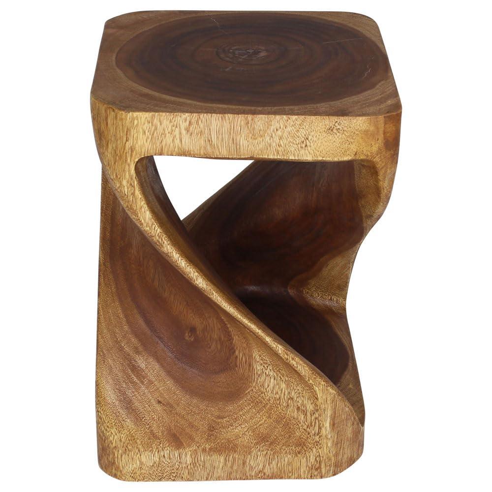 Haussmann® Original Wood Twist Stool 14 X 14 X 20 In High Walnut Oil