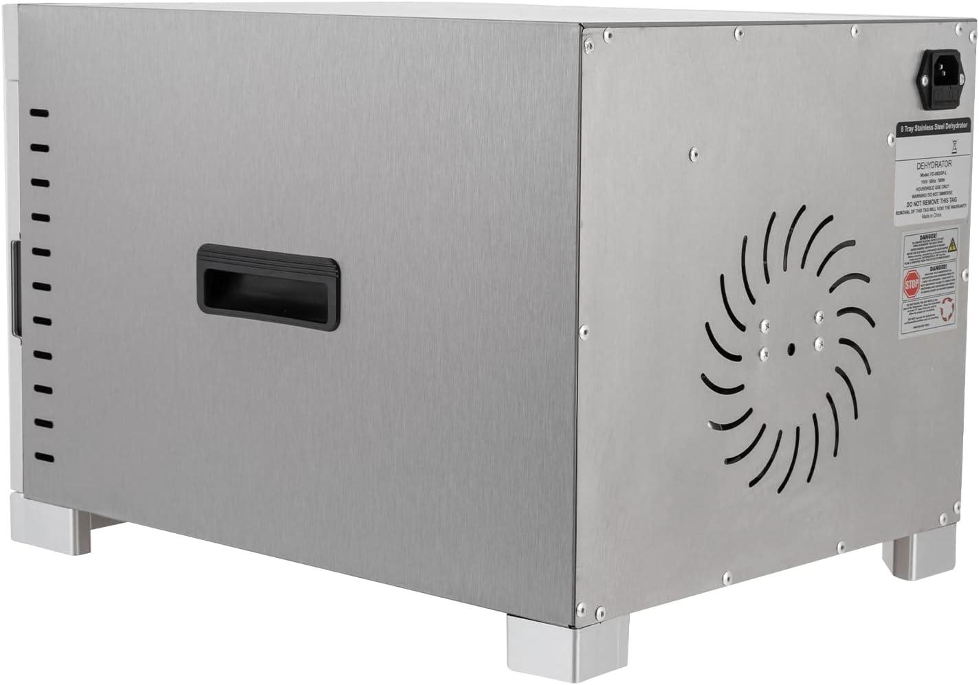 Miumaeov Food Dehydrator 6/8 Stainless Steel Trays Food Dryer Machine for Candy Jerky Herbs Veggies Fruits 700W Electric Dryer Machine with Digital Temperature