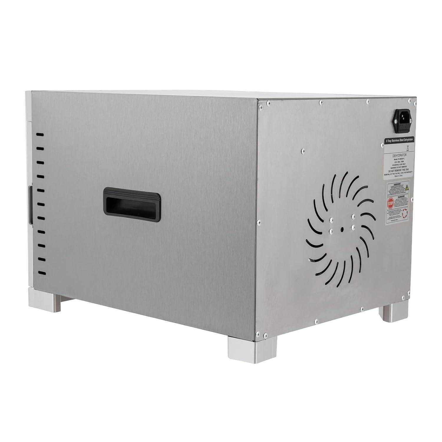 Miumaeov Food Dehydrator 6/8 Stainless Steel Trays Food Dryer Machine for Candy Jerky Herbs Veggies Fruits 700W Electric Dryer Machine with Digital Temperature