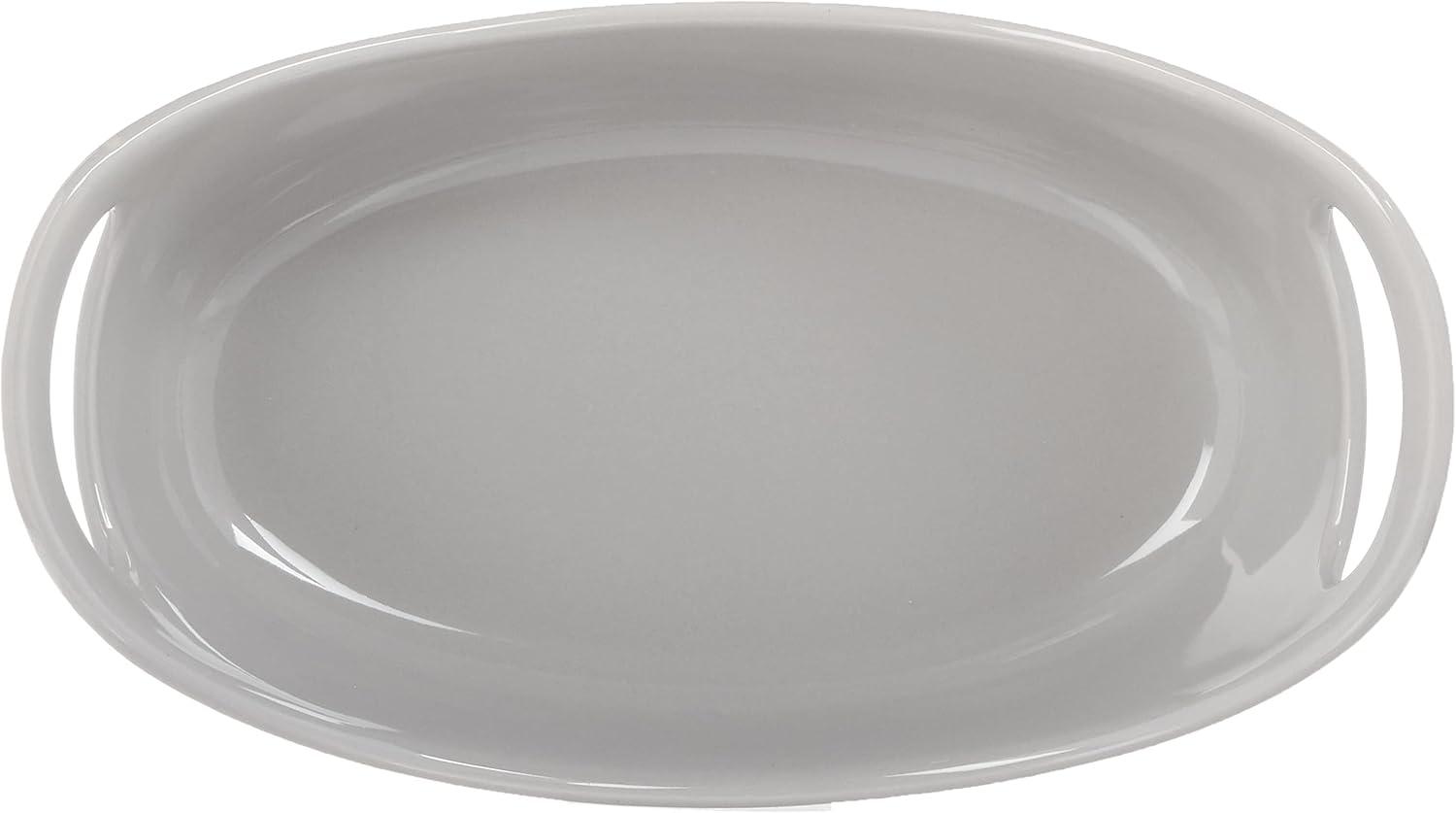 Light Sea Salt Gray Ceramic Oval Baker Set, 2-Piece