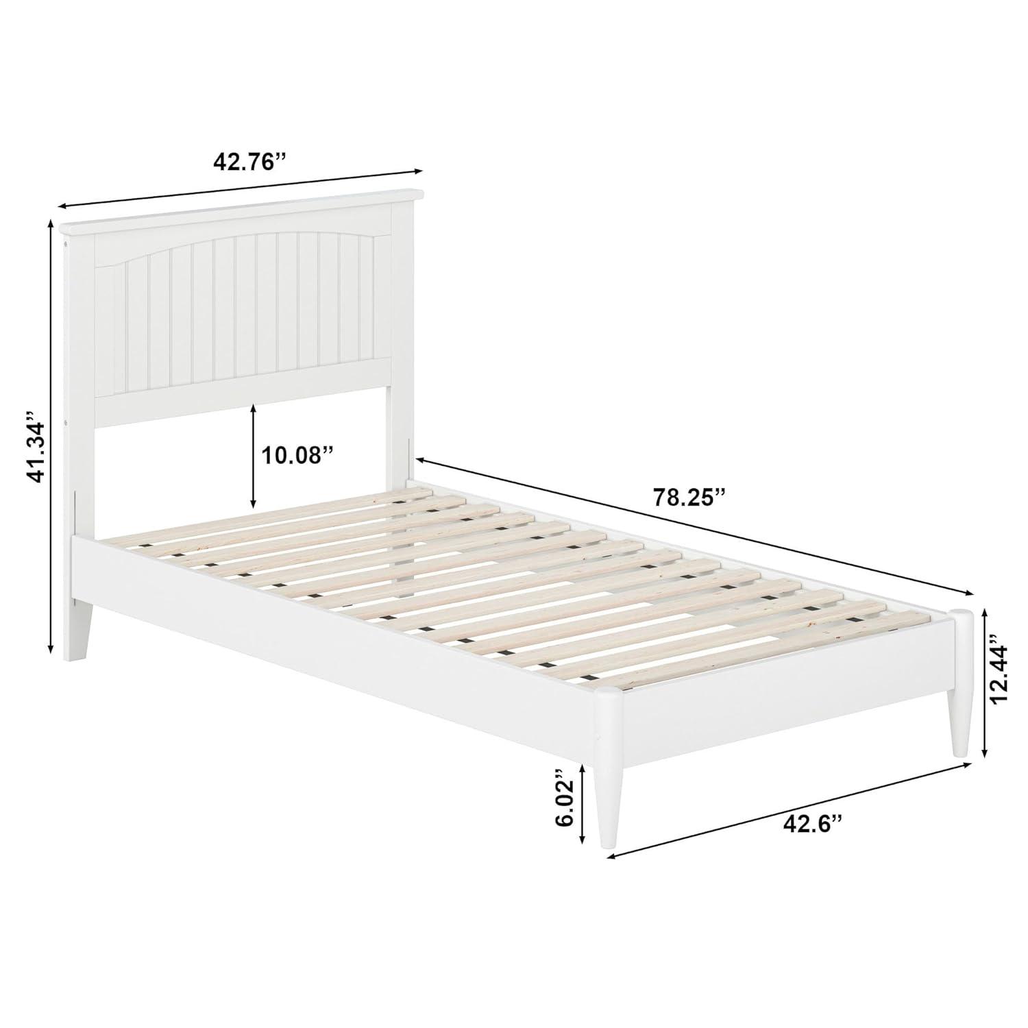 AFI Naples Queen Solid Wood Low Profile Platform Bed, White