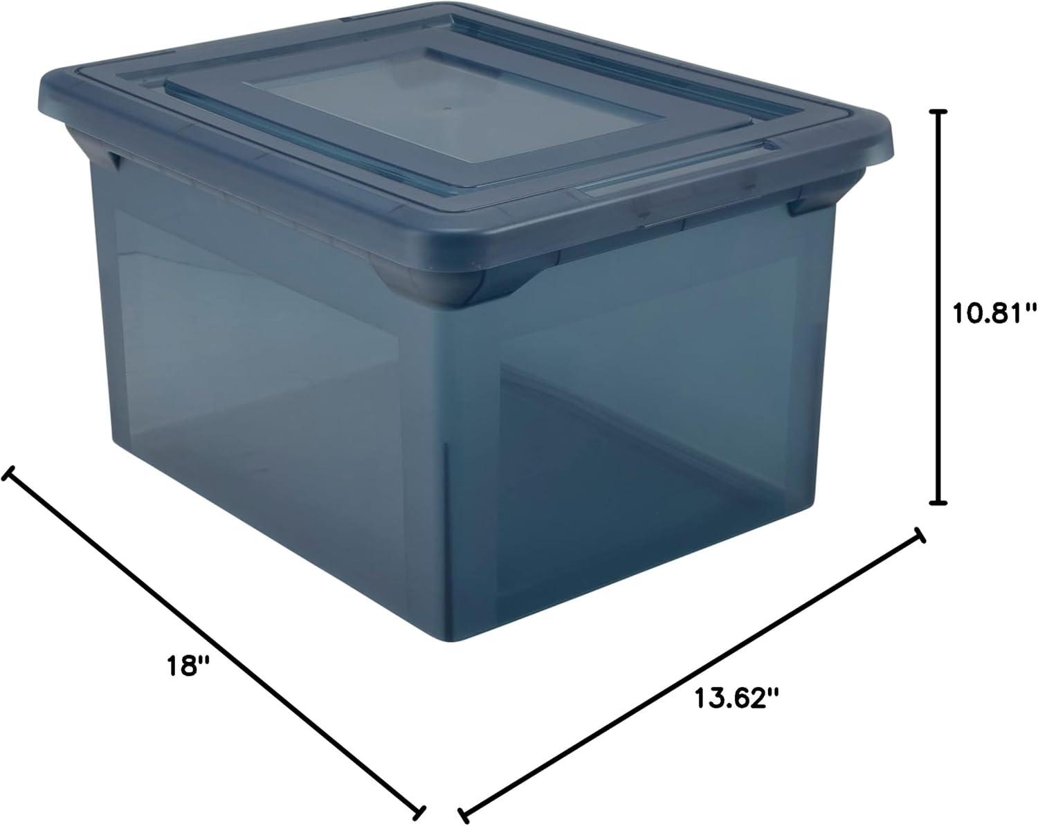 Copen Blue Stackable Water-Resistant File Storage Box