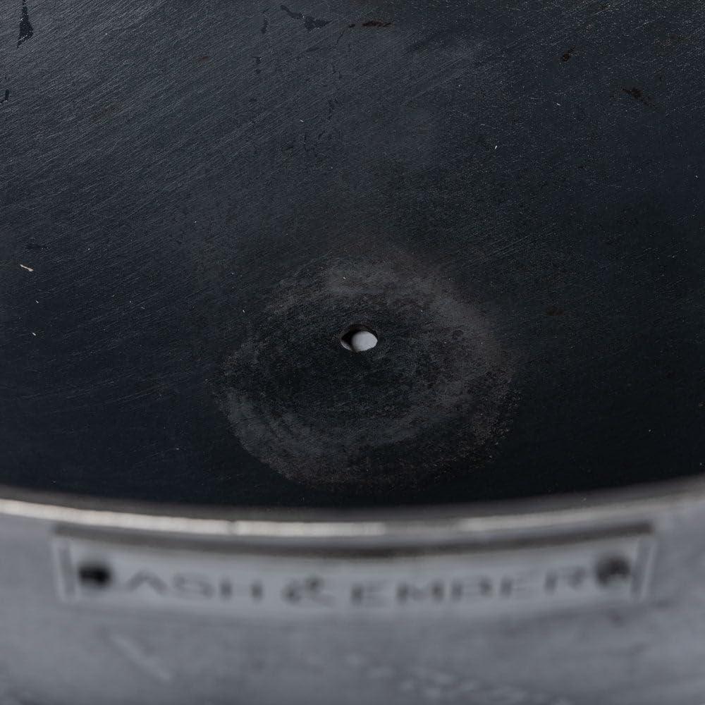 Ash & Ember 42" Hemisphere Fire Pit, Wood Burning Backyard Fireplace, Round Flat Flanged Base, Cast Iron Patina Fire Bowl, Portable Outdoor Firepit Ideal for Backyard Parties and Camping