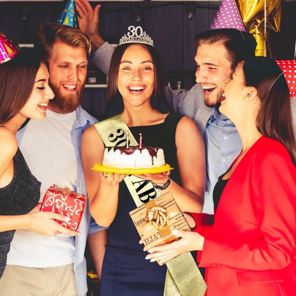 30th Birthday Decorations: Sash, Crown, Tiara for Women - Fabulous 30th Birthday Gifts