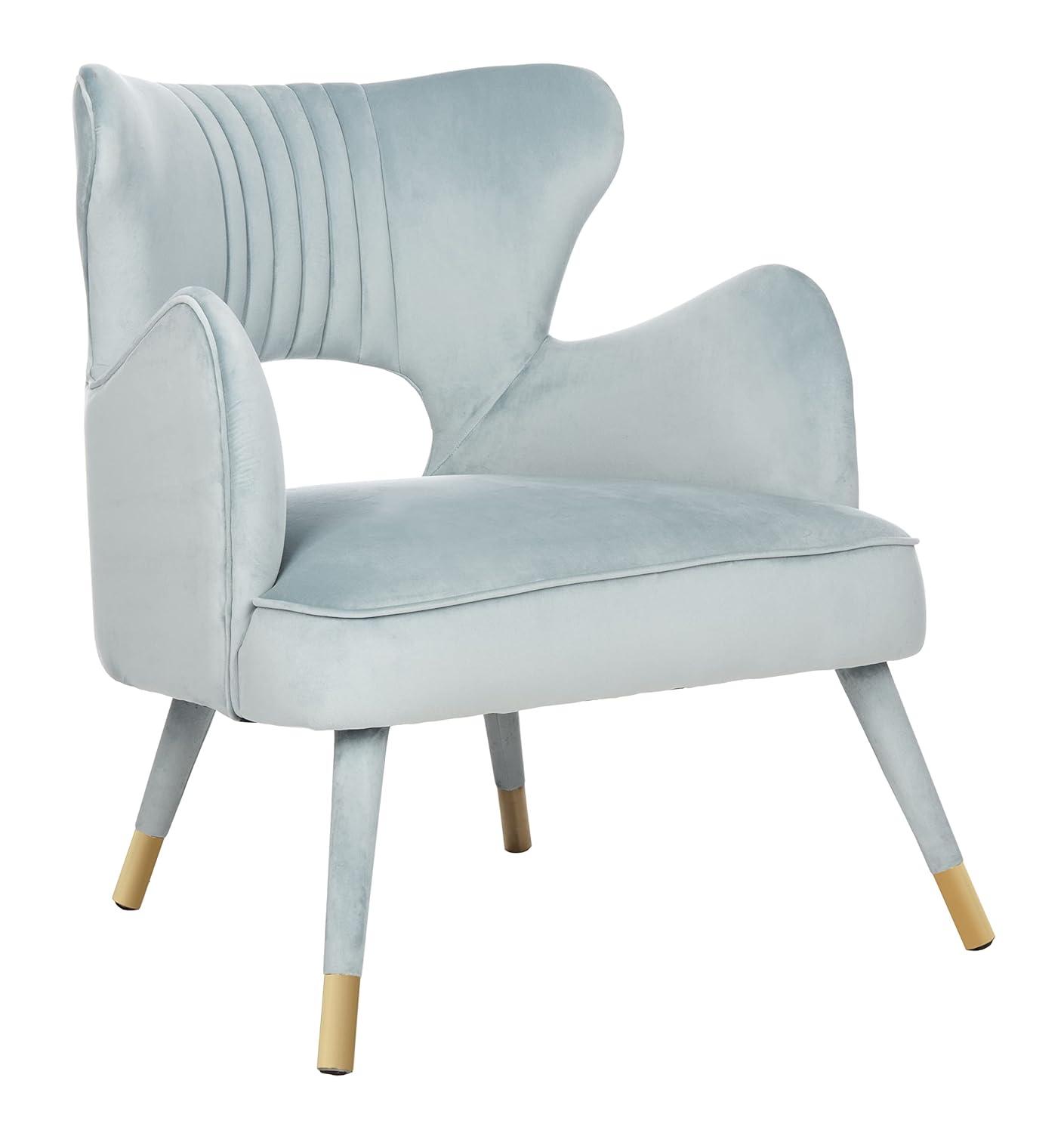 Blair Wingback Accent Chair - ACH4504 - Slate Blue/Gold - Safavieh
