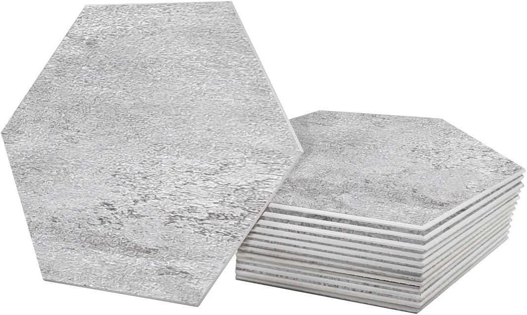 Bex 6" x 6.9" Hexagon Stone Composite Peel & Stick Wall Tile