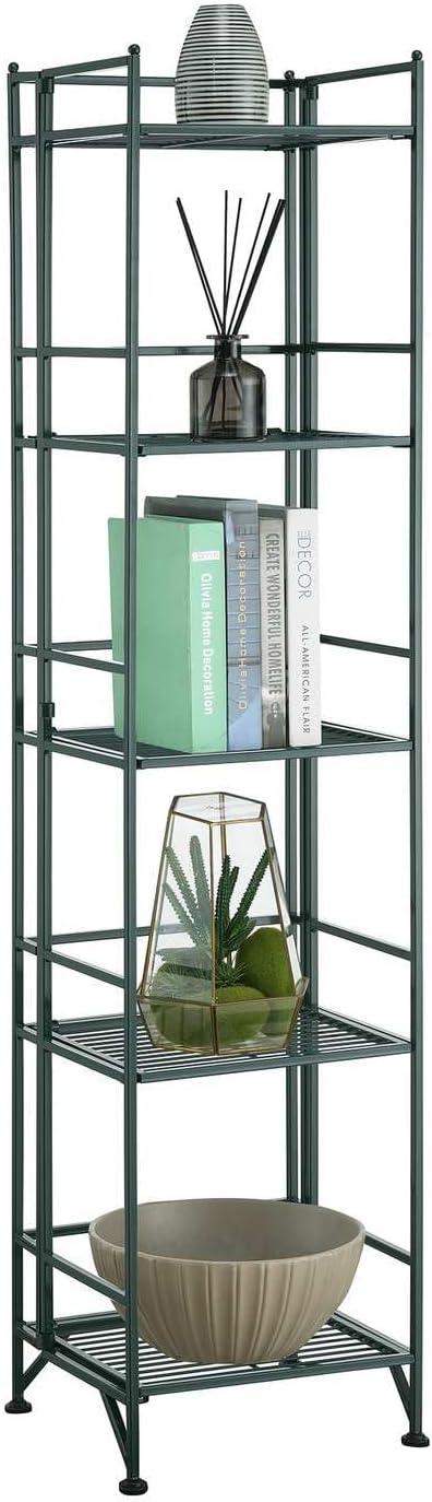 Forest Green Adjustable 5-Tier Wire Utility Shelf